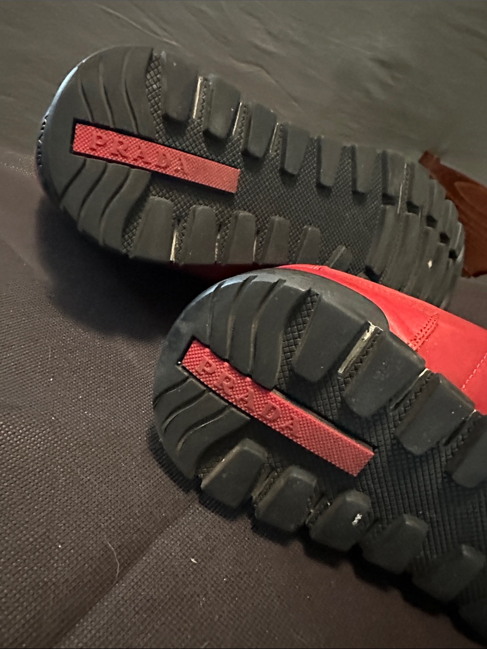 Prada Red Leather Men's Sneakers - Picture 3 of 12